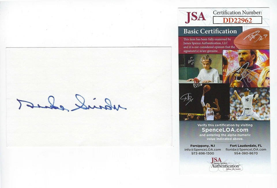 DODGERS Duke Snider signed 3x5 index card JSA COA AUTO Autographed Brooklyn - Image 1 of 1