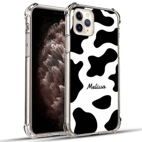 Personalised Name Cow Phone Case  Cover Shockproof For iPhone 14 13 12 11 15 54