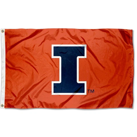 Illinois Fighting Illini New Logo Flag Large 3x5 Cover