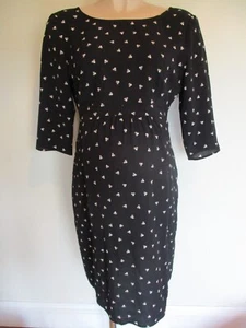 SERAPHINE MATERNITY SMART BLACK PRINT 3/4 SLEEVE DRESS SIZE 16 - Picture 1 of 2
