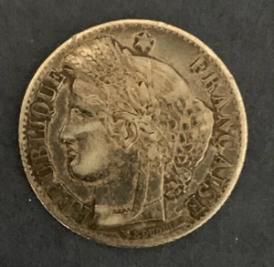 1850  France 50 Centimes Silver Coin - Ships Free - Picture 1 of 2