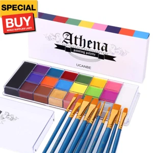 Face Body Paint Set-Athena Painting Palette,10 Professional Artist Brush,Large D - Picture 1 of 7