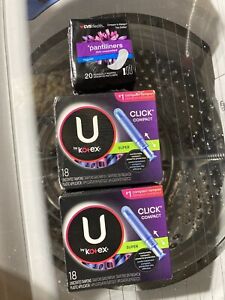 U By Kotex( 2 Pack) Click Compact Tampons Super Absorbency Unscented 18 Count