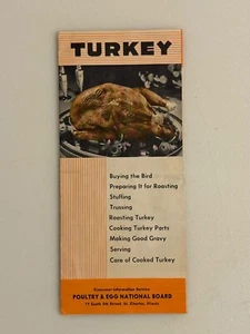 Turkey Cooking Instructions Poultry & Egg National Board Vintage Thanksgiving - Picture 1 of 2