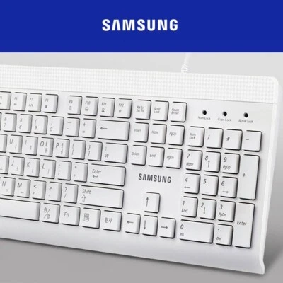 SAMSUNG Wired Keyboard SPA-KKA1BUW Gaming Light Quiet Typing USB Membrane Soft - Image 1 of 4
