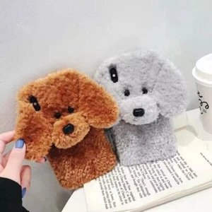 Luxury Plush Teddy Dog Fluffy Cover Case For 16 15 14 13 12 11 Pro Max XR XS 7 8 - Picture 1 of 11