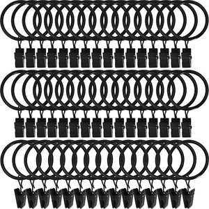 60 Pack Metal Curtain Rings with Clips, Curtain Clip Rings Hooks for Hanging ... - Picture 1 of 6