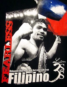 LUDAN TAQUIQUI lrg tee 3SNS boxing T shirt Fearless Filipino boxer Mayweather - Picture 1 of 2