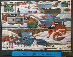 1000 Teile Puzzle in Geschenkbox ~ NEW ENGLAND WINTER ~ Teile sind eingetütet ~ 27 x 19 - Bild 1 von 2