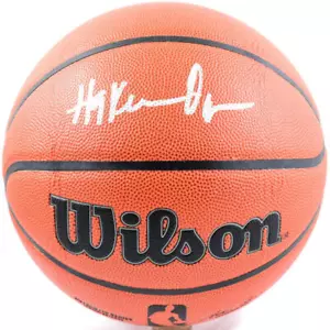 Baloncesto de la NBA Wilson autografiado por Hakeem Olajuwon - Beckett con holograma *plateado - Imagen 1 de 12