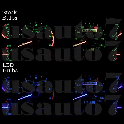 NEW Dash Cluster Gauge BLUE LED LIGHT BULBS KIT Fits 79-93 Ford Mustang 3rd Gen  — 第 1/4 张图片