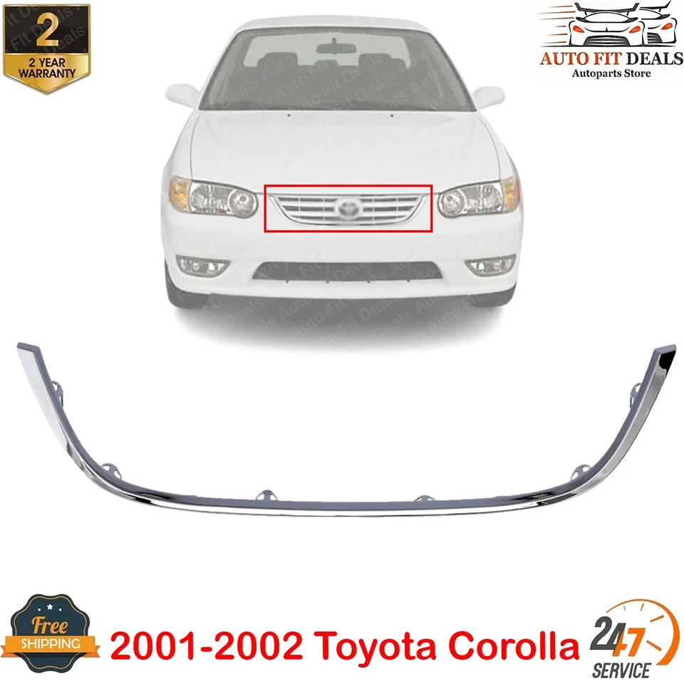 Rejilla delantera cromada moldura moldura de plástico para Toyota Corolla 2001-2002 Foto 1 de 4