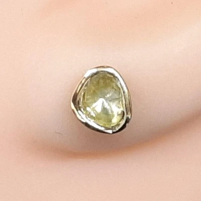 Genuine .35ctw Fancy Rose Cut Diamond 14K Yellow Gold/925 Stud Earrings - Image 1 of 4