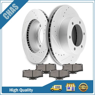 Rotores de freno delanteros perforados y ranurados pastillas de freno para Toyota 4Runner 1996-2002 Foto 1 de 4