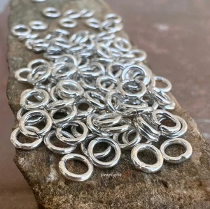 4mm Bali Sterling Silver Soldered Jumprings 50 Ring Connectors - Picture 1 of 5