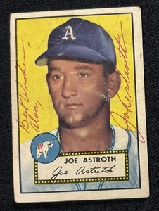JOE ASTROTH 1952 TOPPS #290 - BAS AUTHENTIC AUTO - PHILADELPHIA ATHLETICS *7306 - Picture 1 of 2