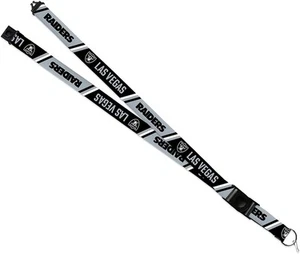 Las Vegas Raiders Lanyard Keychain Double Sided Breakaway Safety Design Adult... - Picture 1 of 7
