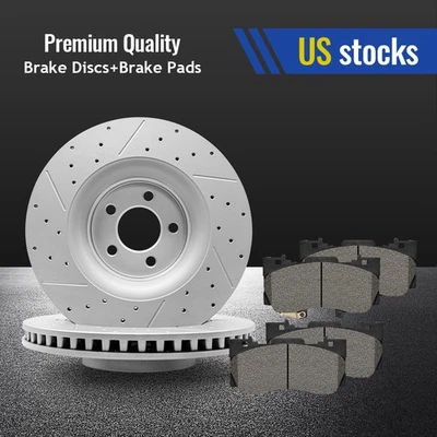 Front Disc Rotors Ceramic Brake Pads for 2015 - 2020 2021 Ford Mustang 2.3L 5.0L - Image 1 of 4