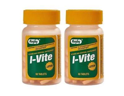 Rugby I-Vite Vitamina Ojo con Luteína Vitaminas y Minerales Suplemento 120 Comprimidos Foto 1 de 2