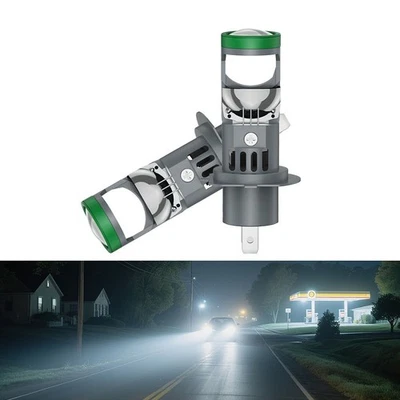 H4 H7 H11 9006 Car Headlight Bulbs Mini Lens Projector White LED Chip Lights - Image 1 of 4