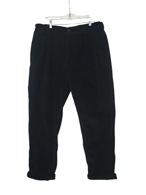 Jos. A. Брюки мужские Bank черные вельветовые Y2K плиссированные спереди с манжетами 38 x 30 - Изображение 1 из 4