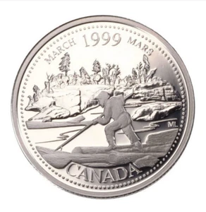1999 CANADA 25 cent Millennium Sterling Silver Quarter for March in proof finish - Picture 1 of 4