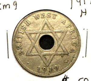 British west Africa 1919 H Penny KM 9 XF - Picture 1 of 2