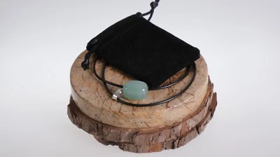 Collar Cordón de cuero colgante de cristal Aveturina regalo San Valentín Clásico Foto 1 de 4