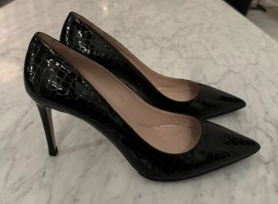 Nuevos zapatos de tacón MIU MIU de charol con estampado de cocodrilo negro 39,5 9,5 Foto 1 de 4