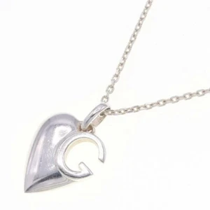 GUCCI G CHARLOTTE HEART 925 STERLING SILVER 16in Pendant Necklace - Picture 1 of 6