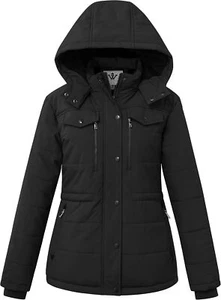 WenVen Women's Winter Water Resistant Warm Puffer Coat with Detachable Hood - Picture 1 of 14