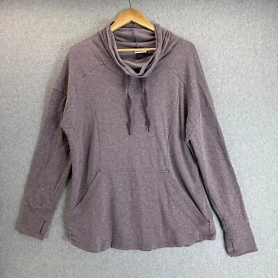 Columbia 女式 XL 码紫色套衫毛衣棉混纺圆领口袋 — 第 1/4 张图片