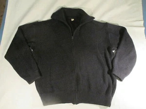Cárdigan vintage de lana virgen para hombre en azul oscuro XL Trojer Pullover - Imagen 1 de 11