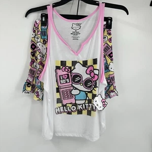 Sanrio Hello Kitty Womens Tank Top And Shorts Pajama Set 90s Style Size 2XL NEW - Picture 1 of 4