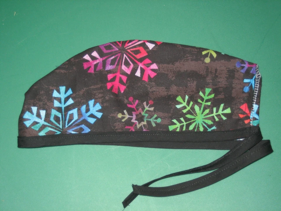 Sombreros Exfoliantes Quirúrgicos Gorras Navidad Invierno Coloridos Copos de Nieve Foto 1 de 1