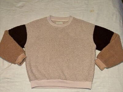 American Eagle Sweatshirt -Sweater Womens Med. Teddy Sherpa Pink Fuzzy Crewneck - Image 1 of 4