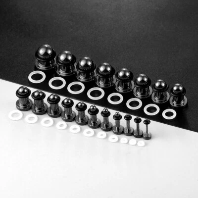 2PCS Small Sizes Basic Daily Ear Expander Tunnels Plugs Surgical Steel Gauges - Image 1 of 4