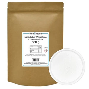 Acido Vinico Naturale 500g Polvere Qualità Alimentare, Estratto d'Uva, E 334