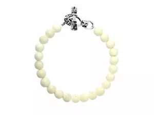 Pulsera King Baby Studio CORAL BLANCO con cierre de palanca plateado K42-5156-G - Imagen 1 de 1