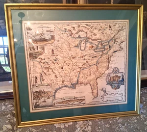 Litografía coloreada a mano de 1695 mapa de Canadá y Luisiana dibujado - Albarel Sieur - Imagen 1 de 8