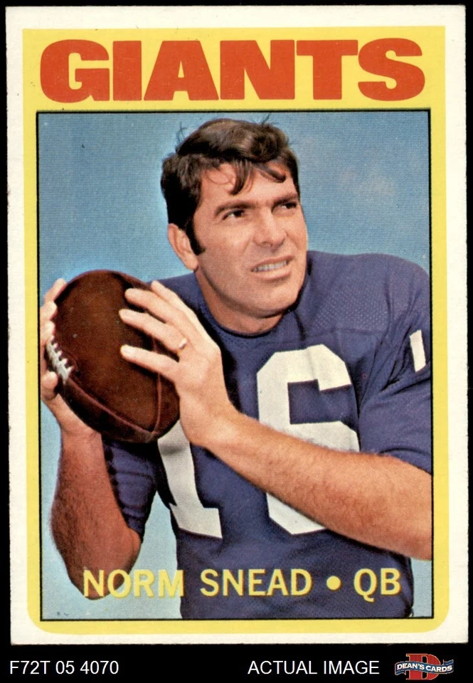 1972 Topps #118 Norm Snead Giants-FB Wake Forest 7 - NM - Image 1 of 1