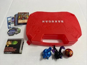 Red Bakugan Carrying/Storage Case with 3 Battle Brawlers  Black Red Blue - Picture 1 of 5