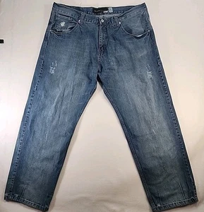 ROCAWEAR CLASSIC FIT BIG "R" JEANS SIZE 46 X 32 Jay-Z Y2k Grunge Distressed Vtg - Bild 1 von 11