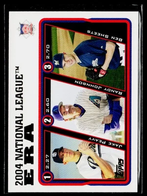 2005 Topps #347 2004 Liga Nacional efectividad (Jake Peavy/Randy Johnson/Ben Sheets) Foto 1 de 2