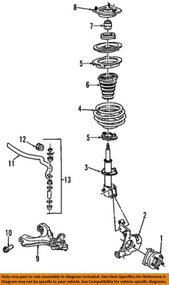 Used Front Suspension Strut fits: 2001 Cadillac Deville Front Front Grade A - Image 1 of 2