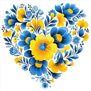 DIY Bead embroidery kit With Ukrainian heart Bead needlepoint - Picture 1 of 1