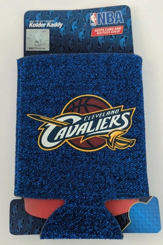 Cleveland Cavaliers Can or Bottle Cooler, NBA Coozie Koozie Coolie Glitter Cover