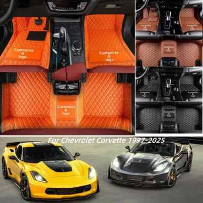 For Chevrolet Corvette 1997-2025 Car Floor Mat Front Row Carpets Waterproof Auto - Image 1 of 4