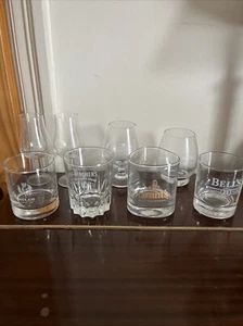 8 X WHISKY GLASSES BELL’S, GRANT’S, TEACHER’S, GLENMORANGIE, GLENLIVET - Picture 1 of 6