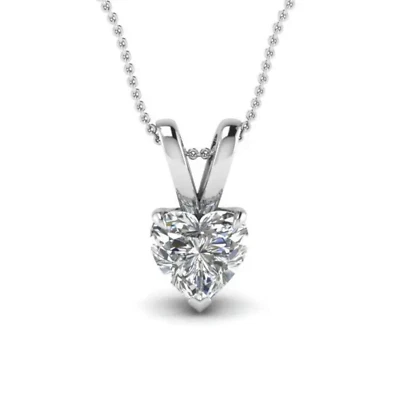 镀银心形吊坠项链带 Rolo 链时尚珠宝首饰女式 — 第 1/4 张图片